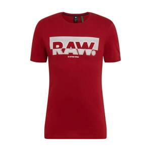 G-Star RAW Tričko  tmavě červená / bílá