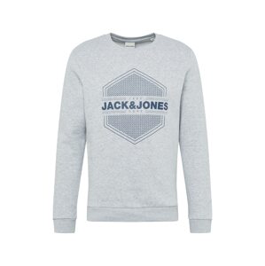 JACK & JONES Mikina 'INDEPENDENT'  šedý melír / marine modrá