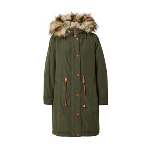 VILA Zimní kabát 'Flavia'  tmavě zelená / béžová