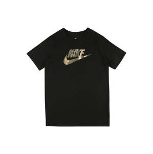 Nike Sportswear Tričko 'FUTURA'  černá / zelená / béžová