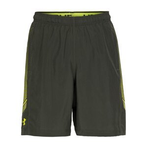 UNDER ARMOUR Sportovní kalhoty 'Woven Graphic'  tmavě zelená / žlutá