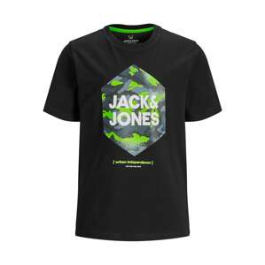 Jack & Jones Junior Tričko  černá / bílá / kiwi / opálová