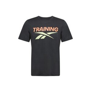 Reebok Sport Funkční tričko  černá / oranžová / bílá
