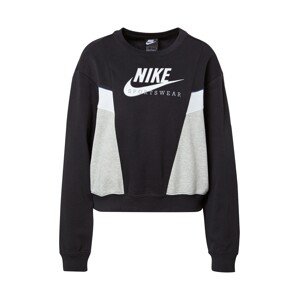 Nike Sportswear Mikina 'Heritage'  černá / bílá / šedá / modrá