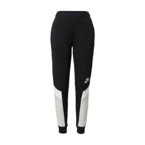 Nike Sportswear Kalhoty  černá / bílá / šedý melír
