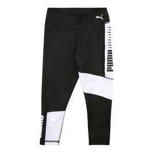 PUMA Sportovní kalhoty 'Runtrain'  černá / bílá