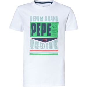Pepe Jeans Tričko 'FINN'  bílá / tmavě modrá / světlemodrá / zelená