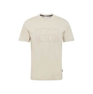 Calvin Klein Tričko  béžová / bílá