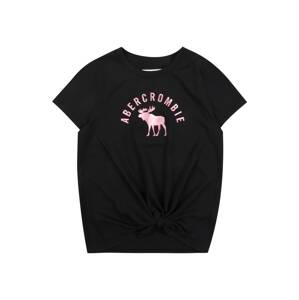 Abercrombie & Fitch Tričko  černá / růžová