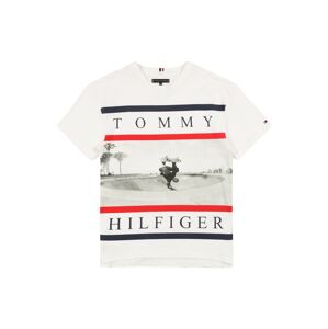TOMMY HILFIGER Tričko  bílá / červená / noční modrá