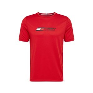 Tommy Sport Funkční tričko 'ESSENTIALS'  červená / bílá / noční modrá