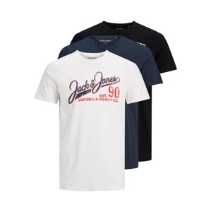 JACK & JONES T-Shirt  černá / bílá / námořnická modř / červená
