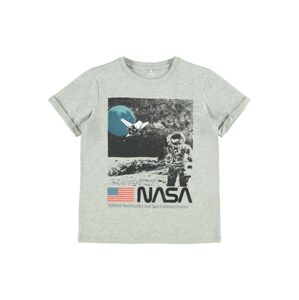 NAME IT Tričko 'NASA'  šedý melír / černá / melounová / modrá / bílá