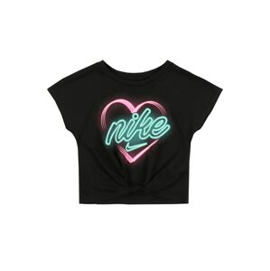Nike Sportswear Tričko 'HEART GLOW IN THE DARK'  černá / pink / světlemodrá