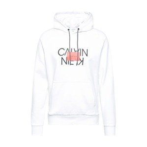 Calvin Klein Mikina 'TEXT REVERSED HOODIE'  offwhite / červená / černá