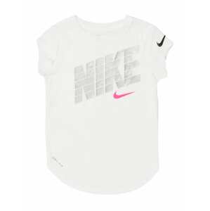 NIKE Funkční tričko  bílá / pink / černá / stříbrná