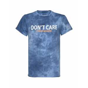 BLUE EFFECT Tričko 'Don't Care'  marine modrá / bílá / oranžová