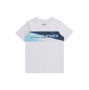 Jack & Jones Junior Tričko 'JENSON'  bílá / námořnická modř / modrá
