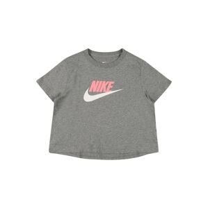 Nike Sportswear Tričko  šedá / bílá / pink