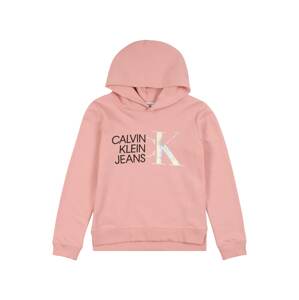 Calvin Klein Jeans Mikina  růžová / stříbrná / černá