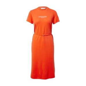 Calvin Klein Letní šaty  oranžově červená / bílá