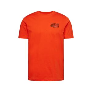 DIESEL Tričko 'T-JUST'  oranžově červená / černá
