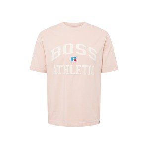 BOSS Casual Tričko 'Russell Athletic'  pastelově růžová / bílá / modrá / červená