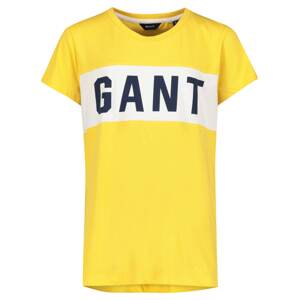 GANT Tričko  žlutá / bílá / noční modrá