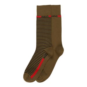 HUGO Ponožky  olivová / světle červená / černá