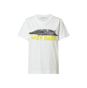 DEDICATED. Tričko 'Mysen Lazy Dayz'  bílá / grafitová / kámen / limone