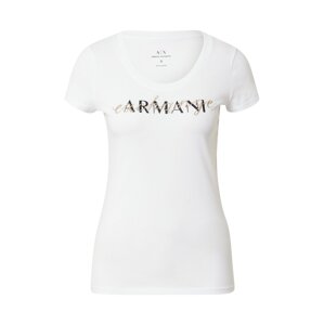ARMANI EXCHANGE Tričko  bílá / zlatá / černá
