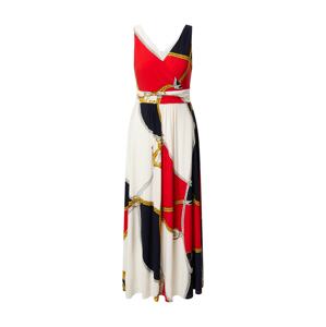 Lauren Ralph Lauren Společenské šaty 'ABAGAIL'  červená / tmavě modrá / bílá / zlatá