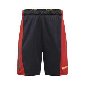 NIKE Sportovní kalhoty  tmavě červená / černá / žlutá