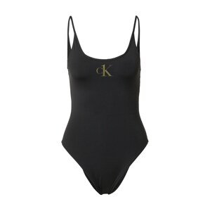 Calvin Klein Swimwear Plavky  khaki / černá