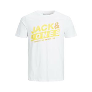 JACK & JONES Tričko 'Liquid'  bílá / žlutá / oranžová