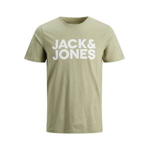 JACK & JONES Tričko  světle zelená / bílá