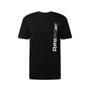 Reebok Sport Funkční tričko černá / stříbrná / bílá