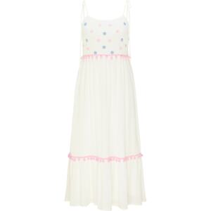 MYMO Letní šaty  bílá / pink / modrá