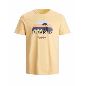 JACK & JONES Tričko 'Cabana'  zlatě žlutá / bílá / černá / kouřově modrá / námořnická modř