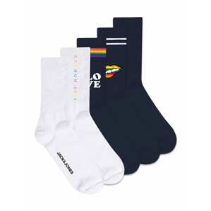 JACK & JONES Ponožky  bílá / černá / mix barev