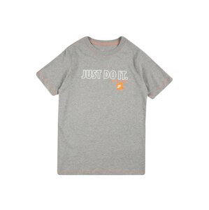 Nike Sportswear Tričko  šedý melír / bílá / oranžová