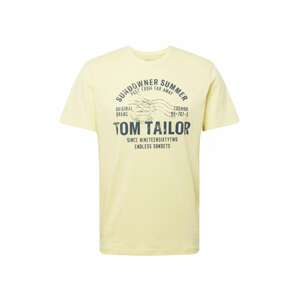 TOM TAILOR Tričko  světle žlutá / námořnická modř