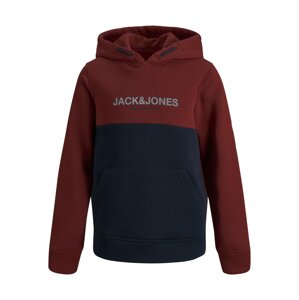 Jack & Jones Junior Mikina 'Urban'  námořnická modř / tmavě červená / bílá