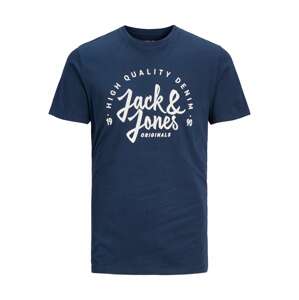 JACK & JONES Tričko 'Kimbel'  námořnická modř / bílá