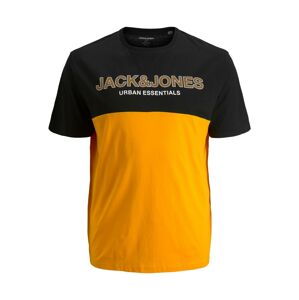 Jack & Jones Plus Tričko  černá / bílá / jasně oranžová