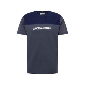 JACK & JONES Tričko 'Smith'  modrá / bílá / tmavě modrá