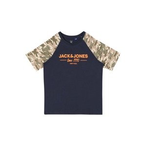 Jack & Jones Junior Tričko 'Soldier'  námořnická modř / oranžová / olivová / khaki