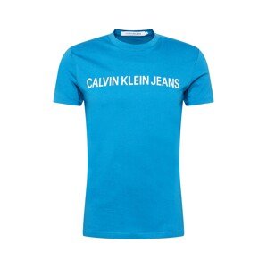 Calvin Klein Jeans Tričko  nebeská modř / bílá