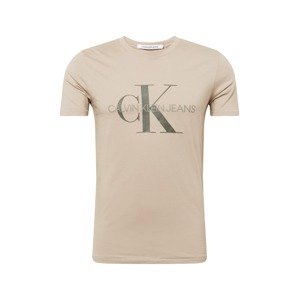 Calvin Klein Jeans Tričko 'Monogram'  velbloudí / šedá / khaki