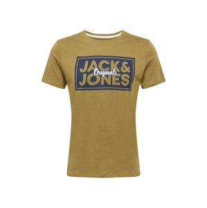 JACK & JONES Tričko  olivová / námořnická modř / bílá